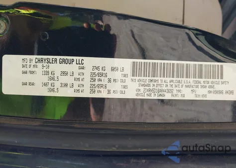 2010 Dodge Grand Caravan Sxt from USA, damaged, VIN 2D4RN5D16AR443692